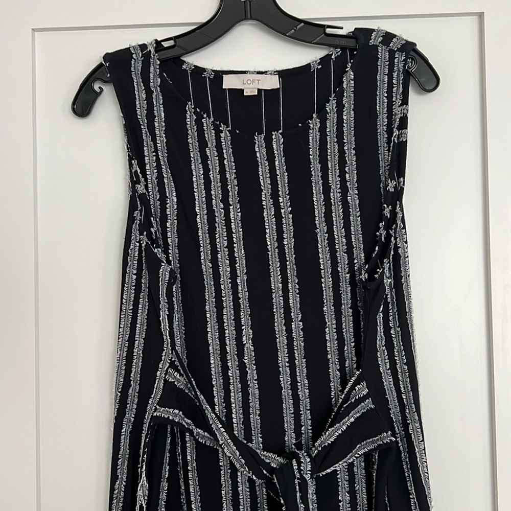 Loft black and white striped maxi dress size XL - Picture 2 of 4
